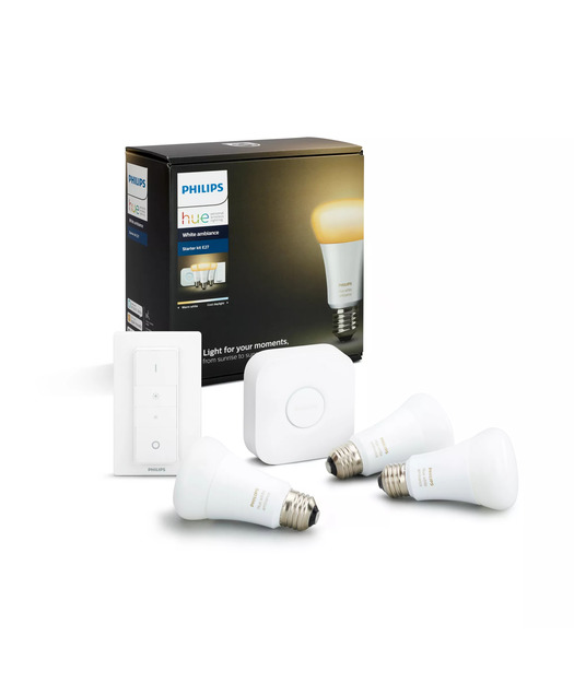 Philips Hue Beyaz Ambiyans Akıllı Başlangıç Seti 3'lü Kumandalı E27