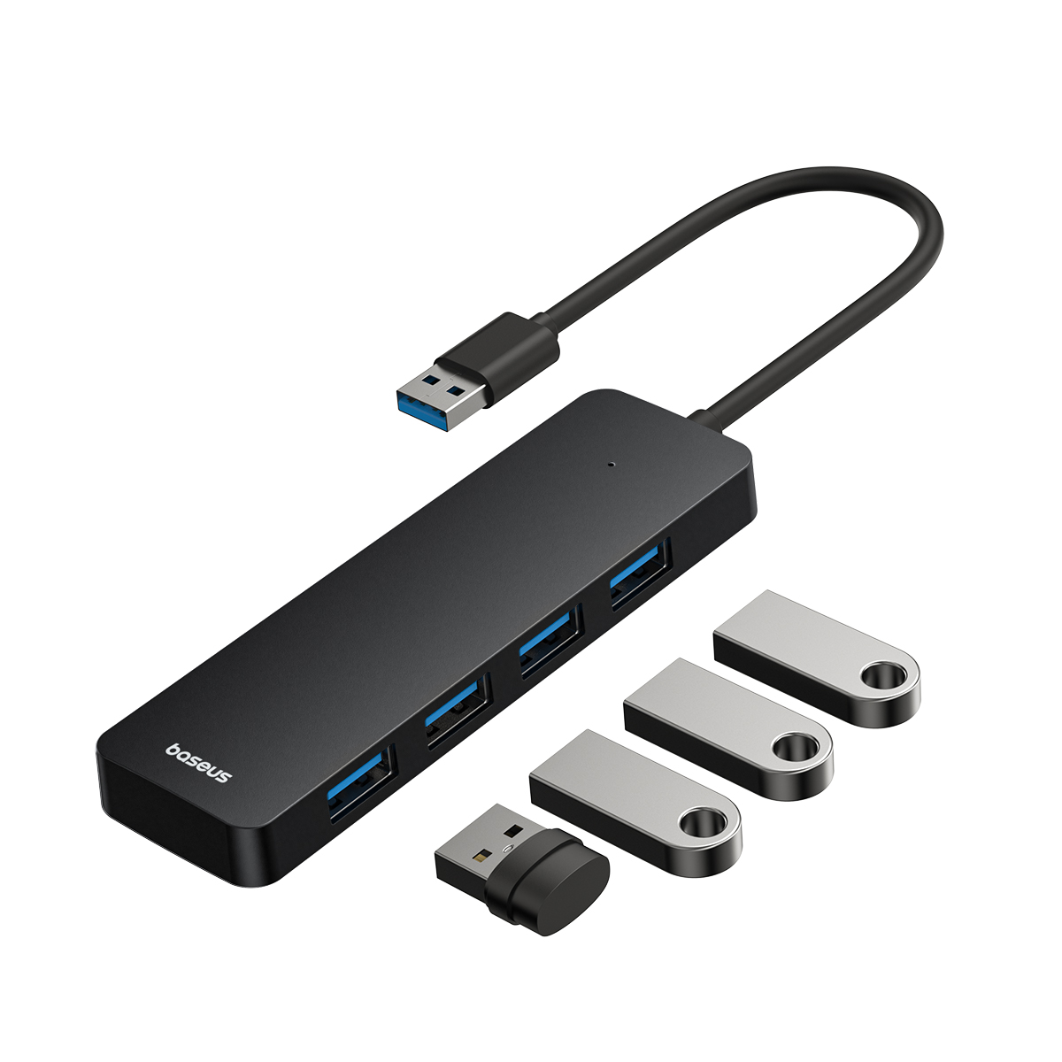 Baseus UltraJoy Seri 4-Port USBA to USB3.0*4 HUB Lite 15cm - Siyah