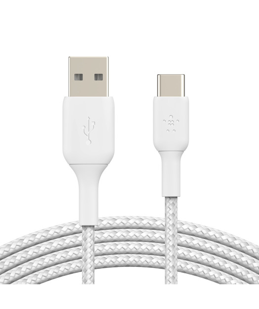 Belkin CAB002 15W Type-C Örgülü Data & Hızlı Şarj Kablo 1m Beyaz