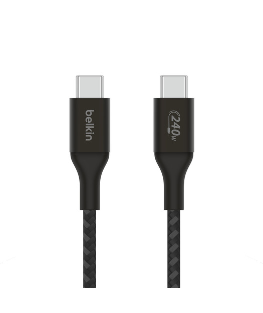 Belkin CAB015 BoostCharge Örgülü USB-C' den USB-C'ye 240W 2m Kablo - Siyah