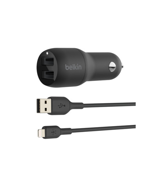 Belkin 24W  Hızlı Araç Şarj Cihazı 2 Port USB Siyah