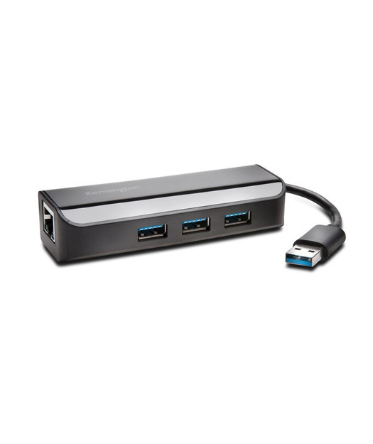 Kensington UA3000E USB 3.0 Eternet Adaptörü & 3 girişli Hub