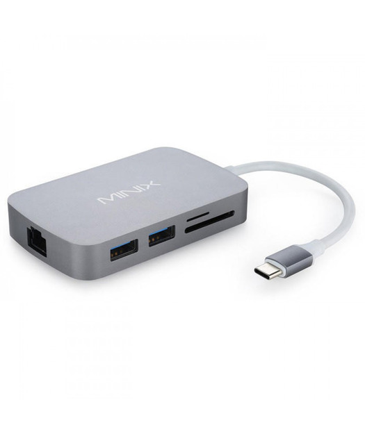 Minix USB-C Port çoklayıcı USB-A SD Micro SD HDMI LAN  Renk Uzay Gri