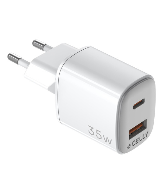 Celly UP TC 1 USB 1 USB-C 35W Duvar Şarjı Beyaz