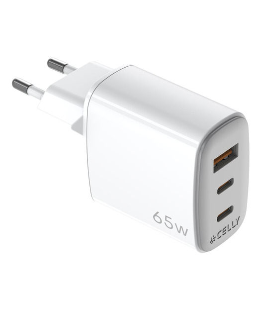 Celly UPTC 65W GaN Duvar Şarjı-Beyaz