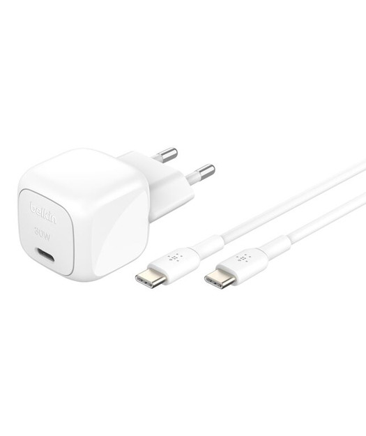 Belkin WCA008  30 W Hızlı Duvar Şarjı + 1M Kablo USB-C Light - Beyaz