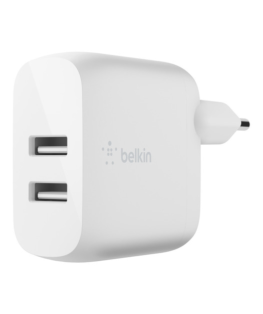 Belkin Dual Usb-A Duvar Şarjı 24W Beyaz