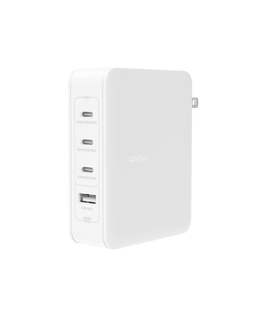Belkin 140W 4 Portlu GaN Duvar Şarj Cihazı Beyaz