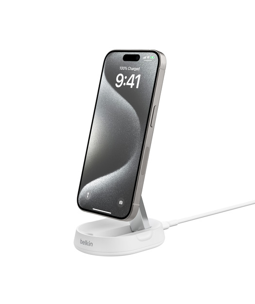 Belkin WIA008 BoostCharge Pro Katlanabilir Manyetik Qi2 15W Şarj Standı - Beyaz