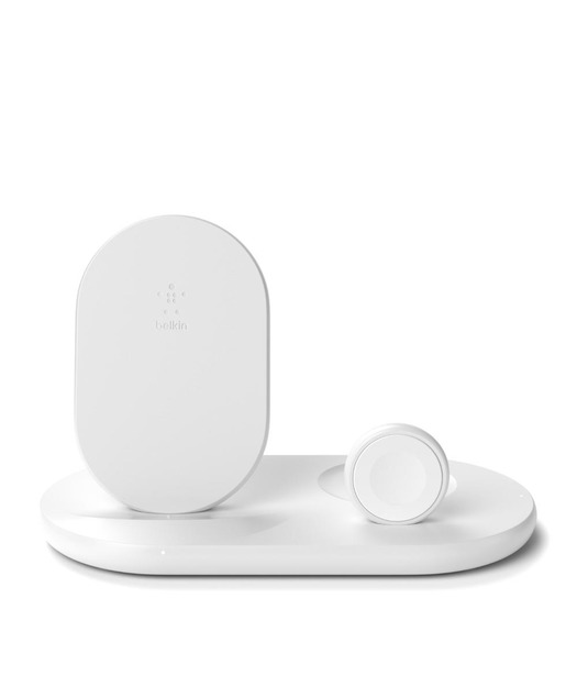 Belkin 3-in-1 Apple Ürünleri için Kablosuz Şarj Cihazı-Beyaz