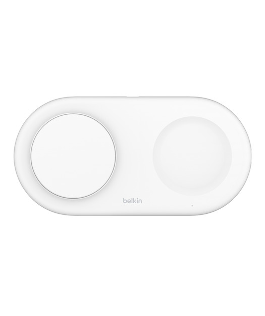 Belkin WIZ021 BoostCharge Pro 2'si 1 arada Qi2 15w  MageSafe Kablosuz Şarj İstasyonu - Beyaz